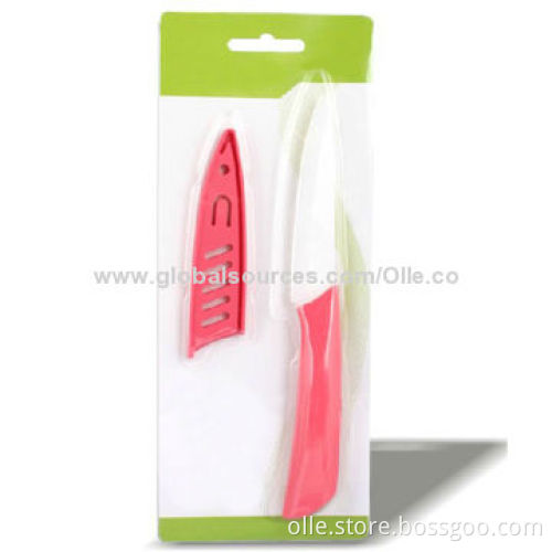 Pink Handle Ceramic Knife with Sheath